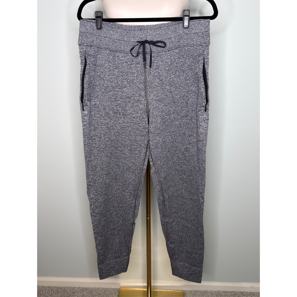 Lululemon Merino Wool Blend Joggers Heathered Gray Zip Pockets Size 10